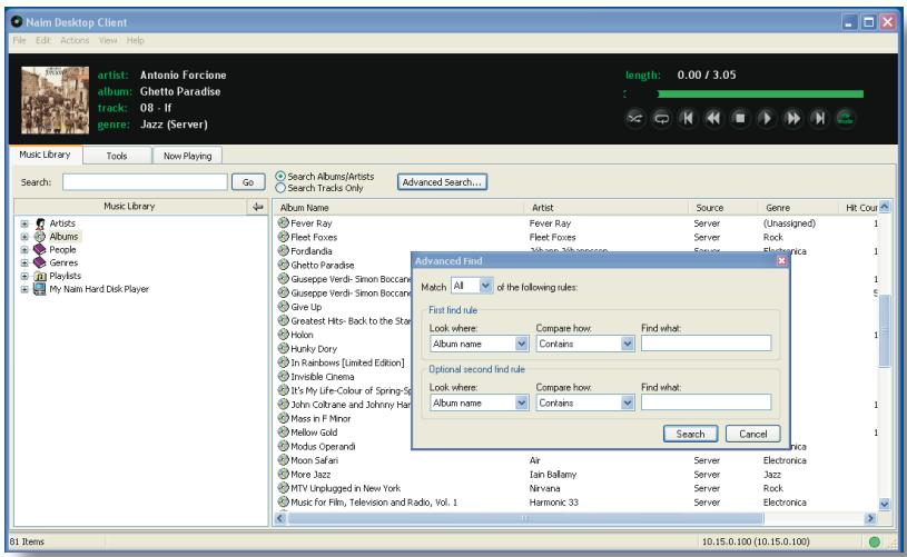 NAIM HDX DESKTOP - Simple and Advanced Search - 1