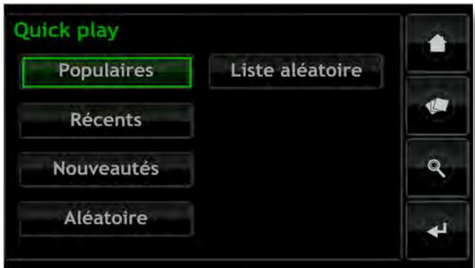 NAIM HDX-SSD - Le menu quick play - 1