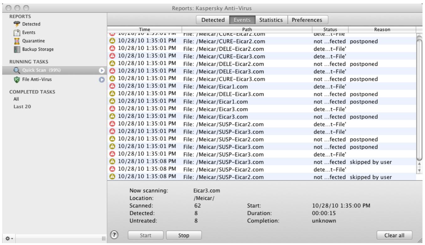 KASPERSKY ANTI-VIRUS 2011 - VIRUS SCAN STATISTICS - 1