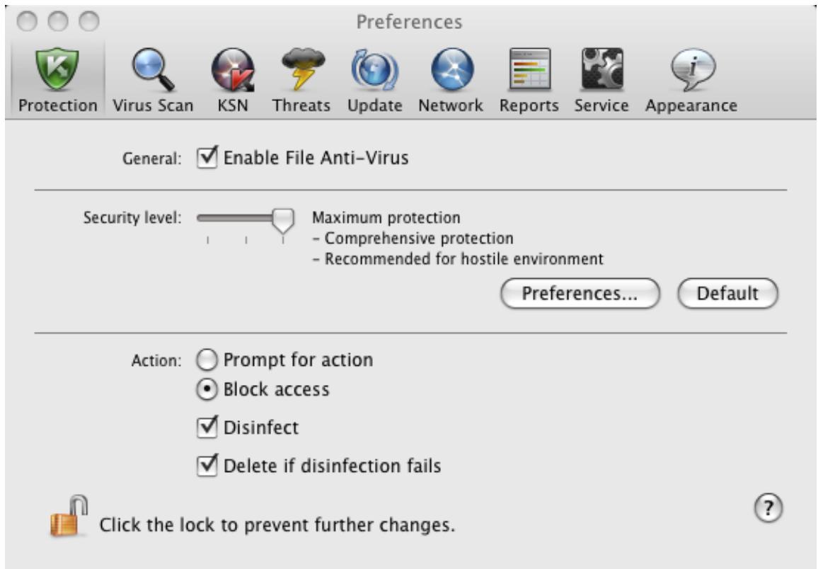 KASPERSKY ANTI-VIRUS 2011 - RESTORING DEFAULT FILE PROTECTION SETTINGS - 1
