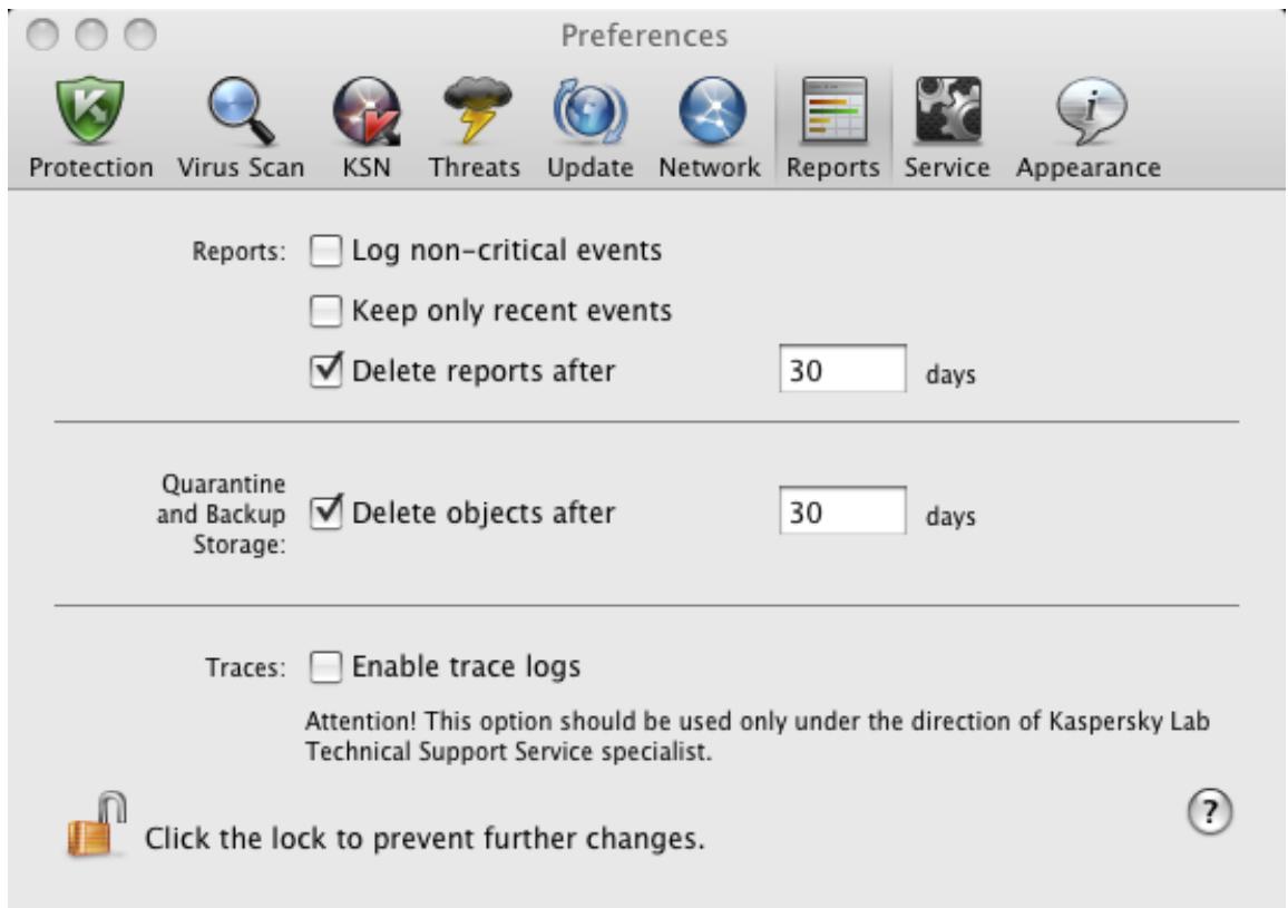 KASPERSKY ANTI-VIRUS 2011 - CONFIGURING THE REPORT SETTINGS - 1