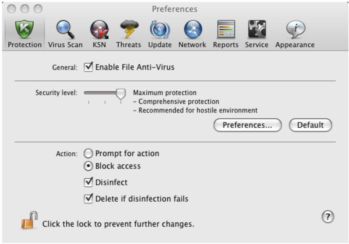 KASPERSKY ANTI-VIRUS 2011 FOR MAC - SELECTING ACTIONS ON OBJECTS - 1