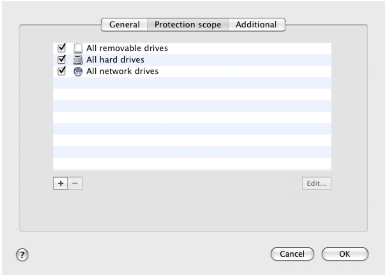 KASPERSKY ANTI-VIRUS 2011 FOR MAC - CREATING A PROTECTION SCOPE - 1