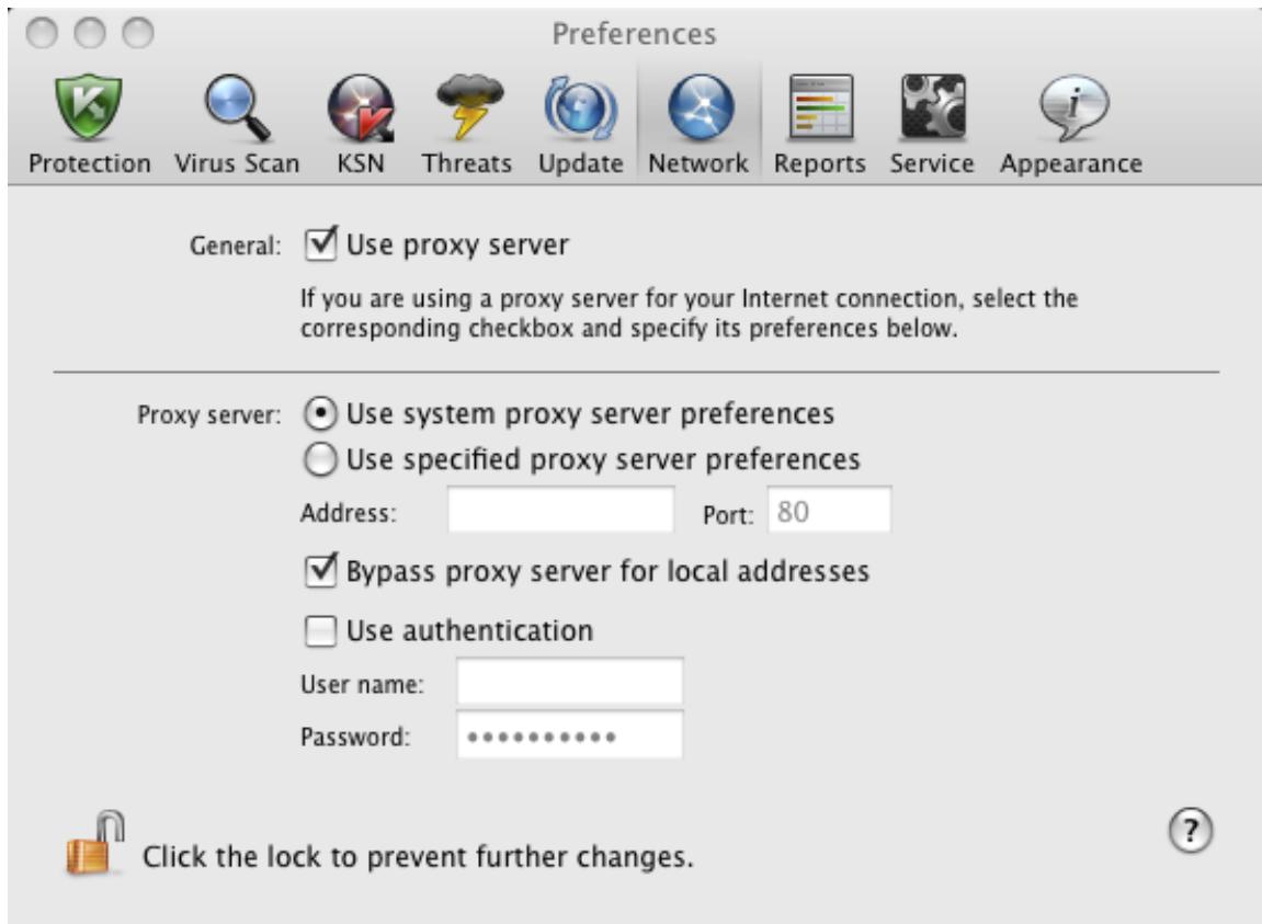 KASPERSKY ANTI-VIRUS 2011 FOR MAC - CONFIGURING CONNECTION TO A PROXY SERVER - 1
