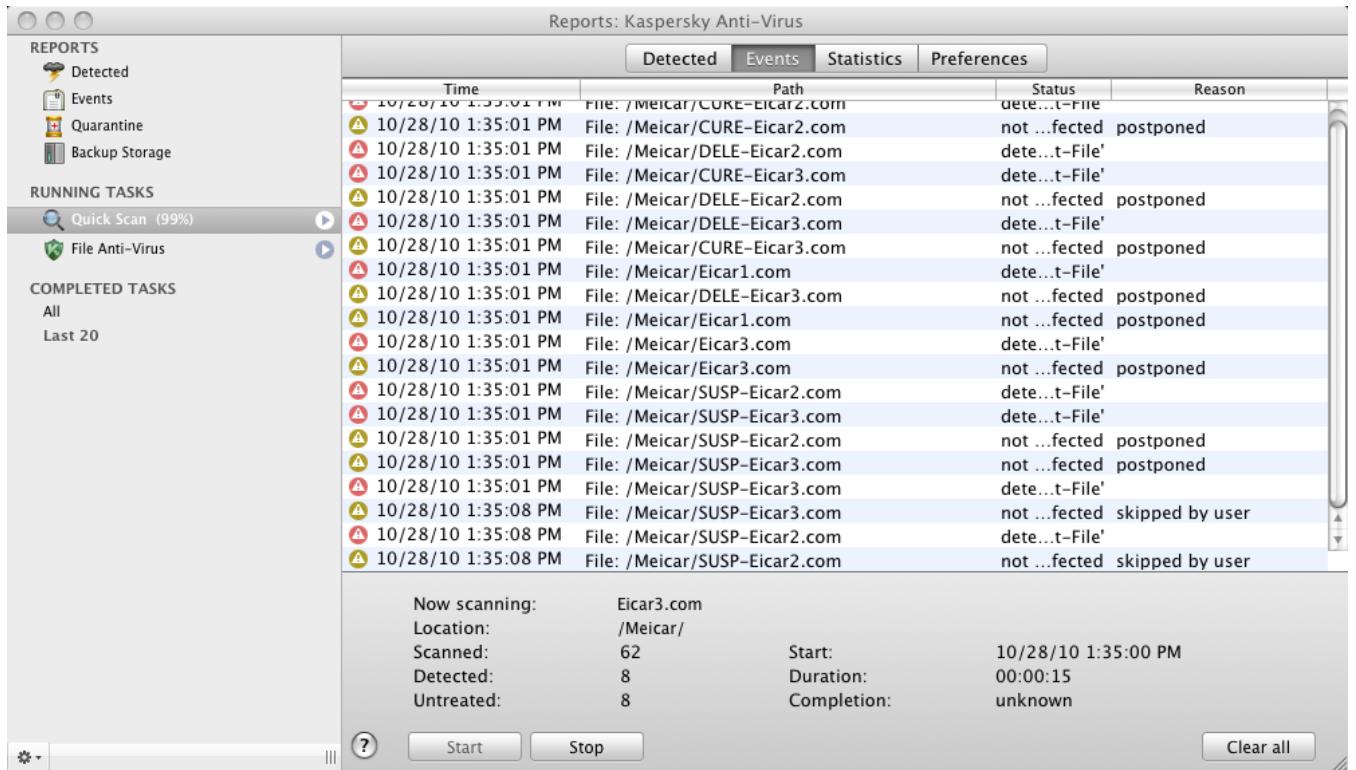 KASPERSKY ANTI-VIRUS 2011 FOR MAC - VIRUS SCAN STATISTICS - 1