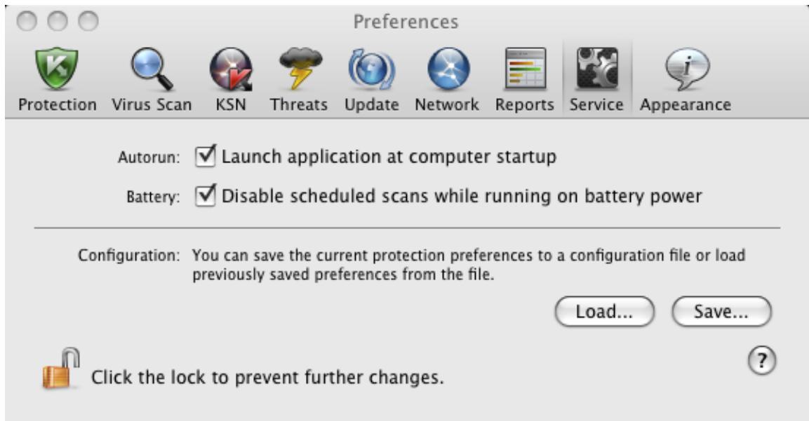 KASPERSKY ANTI-VIRUS 2011 FOR MAC - CONFIGURING THE POWER-SAVING MODE - 1