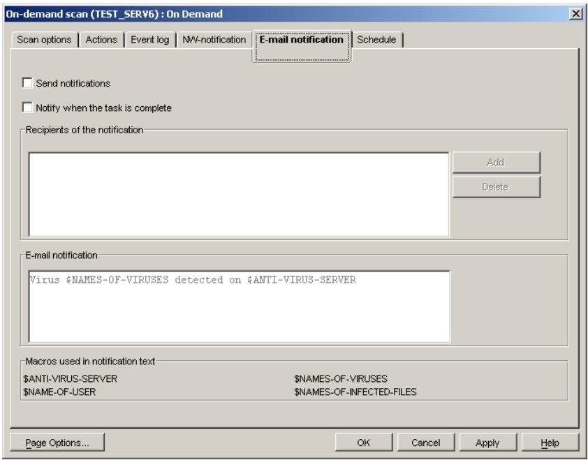 KASPERSKY ANTI-VIRUS 5.7 - B.2.5. The E-mail Notification Tab - 1