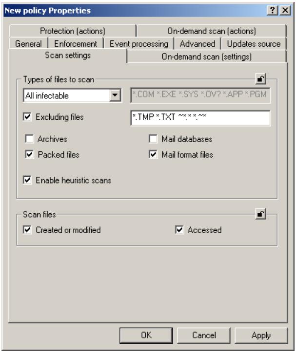 KASPERSKY ANTI-VIRUS 5.7 - Configuring settings for the real-time protection task - 1