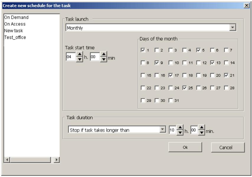 KASPERSKY ANTI-VIRUS 5.7 - A.5. The Schedule Tab - 2