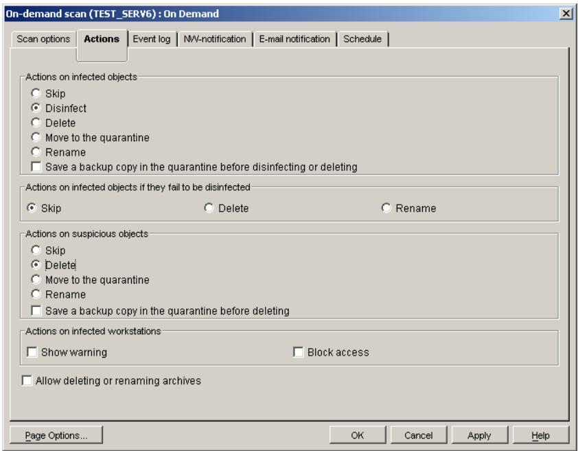 KASPERSKY ANTI-VIRUS 5.7 - B.2.2. The Actions Tab - 1