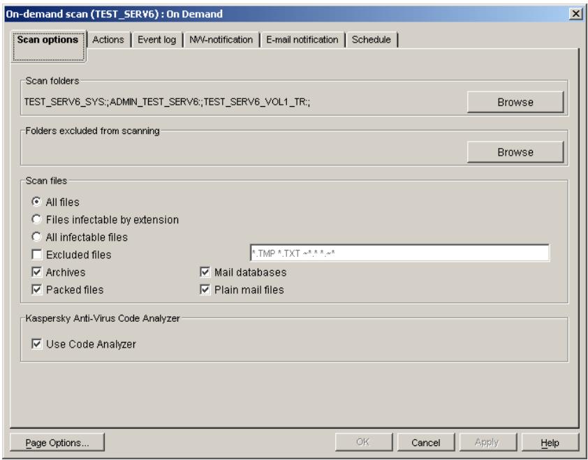 KASPERSKY ANTI-VIRUS 5.7 - B.2.1. The Scan settings Tab - 1