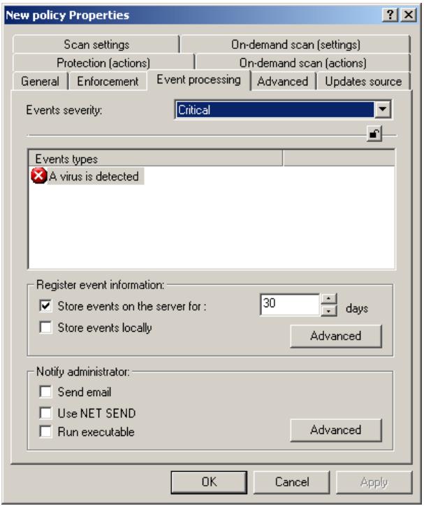 KASPERSKY ANTI-VIRUS 5.7 - Configuring event logging settings - 1