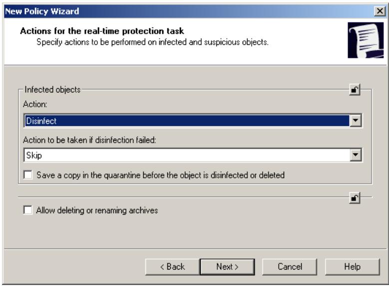 KASPERSKY ANTI-VIRUS 5.7 - Specifying actions for the on-demand scan task - 1