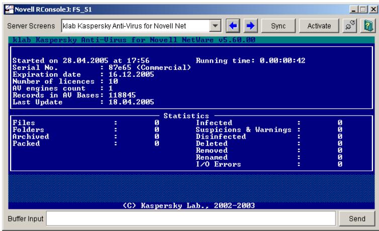 KASPERSKY ANTI-VIRUS 5.7 - Starting/stopping the application on the server - 1