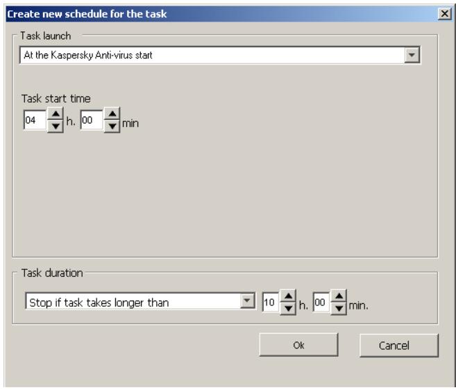 KASPERSKY ANTI-VIRUS 5.7 - B.2.6. The Schedule Tab - 2