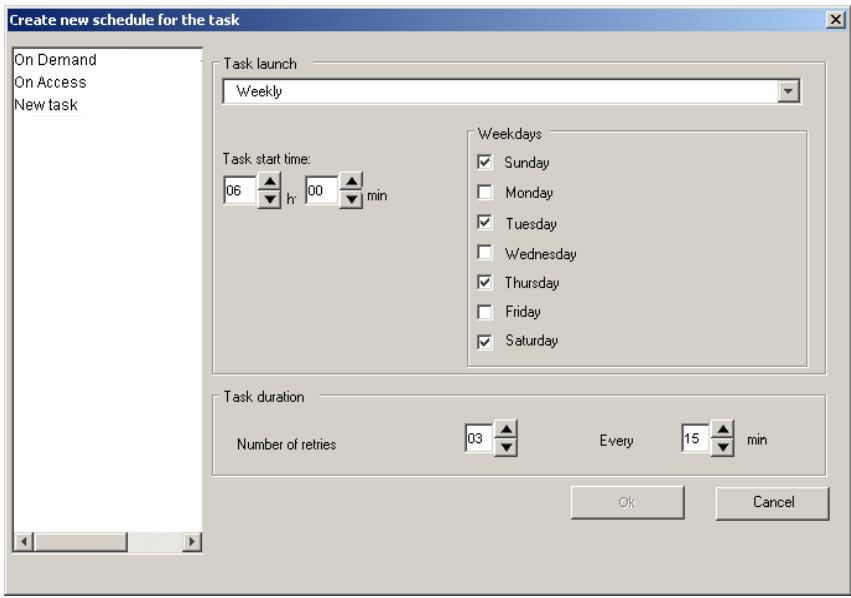 KASPERSKY ANTI-VIRUS 5.7 - Setting up a task - 3