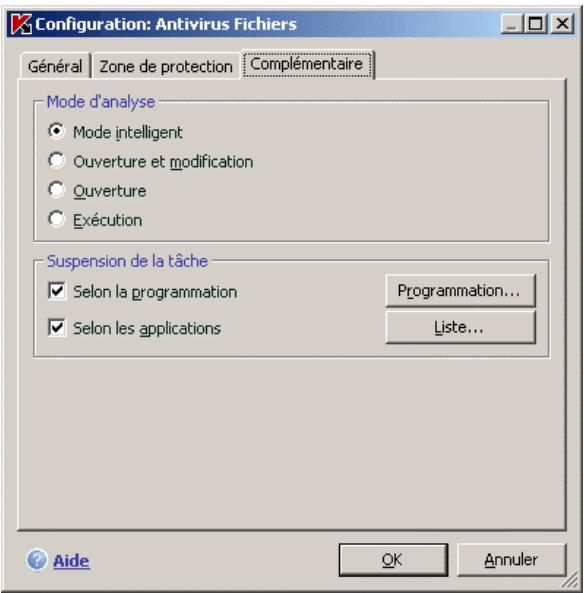 KASPERSKY ANTI-VIRUS 6.0 - Configuration des paramètres complémentaires - 1