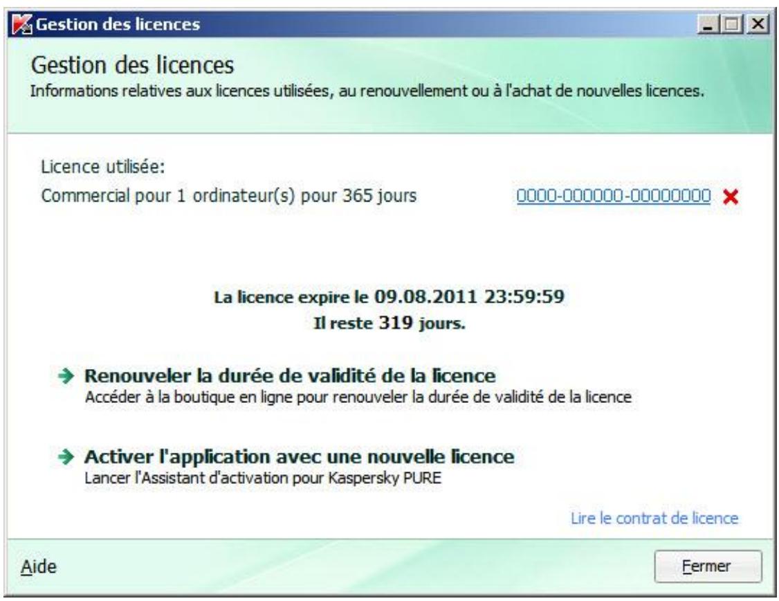 KASPERSKY PURE 9.0 - Consultation des informations sur la licence - 1