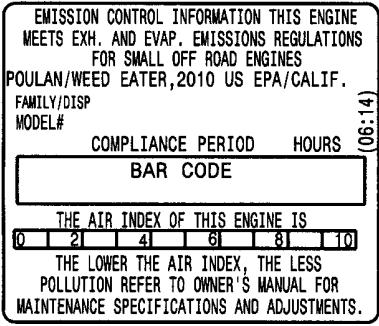 WEED EATER FX20SC - U.S. EPA/ CALIFORNIA/ENVIRONMENT CANADA EMISSION CONTROL WARRANTY STATEMENT - 1