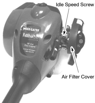 WEED EATER FX20SC - To adjust idle speed: - 1