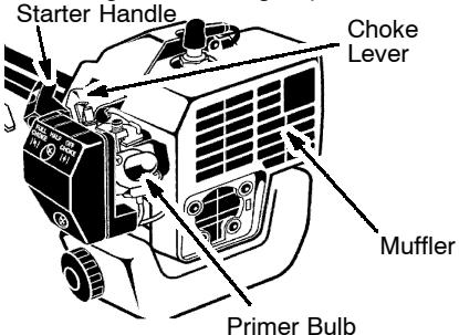 WEED EATER PL500 - STARTING A COLD ENGINE (or a warm engine after running out of fuel) - 2