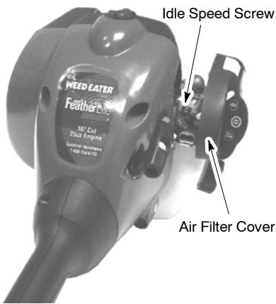 WEED EATER SST25C - To adjust idle speed: - 1