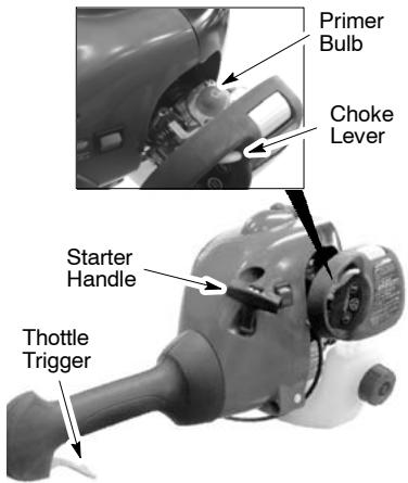 WEED EATER SST25C - STARTING A COLD ENGINE (or a warm engine after running out of fuel) - 2