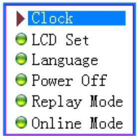NEO MP3-688C - List of menus: - 1