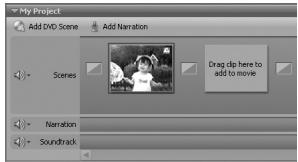 LOGICOM-SANYO XACTI VPC-CA65EX - Faites glisser et déposez les données que vous avez sélectionnées à l'étape 8 dans “drag here to add to movie (faire glisser ici pour ajouter au film)” dans le champ “my project (mon projet) - 1