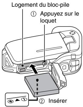 LOGICOM-SANYO XACTI VPC-CA65EX - Insérez le bloc-pile. - 1