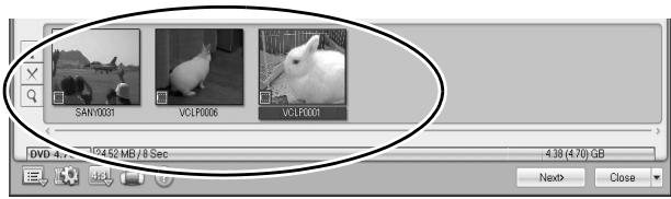 LOGICOM-SANYO XACTI VPC-HD1000GX - Sélectionner les fichiers de clip vidéo à graver sur le DVD. - 1