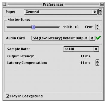 PROPELLERHEAD REASON 1.0.1 - Fenêtre preferences – audio - 2