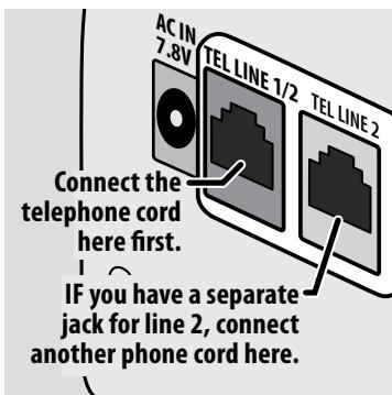 UNIDEN DECT4086 - Connect the power and telephone cords - 3