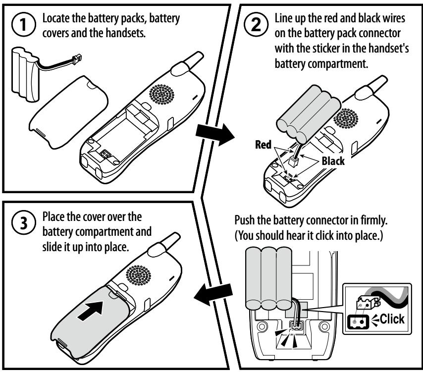 UNIDEN DXAI8580 - 1-2. Plug in the Battery - 1