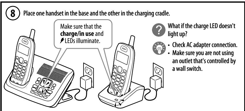 UNIDEN DXAI8580 - 1-3. Plug in the Base and Charging Cradle - 4