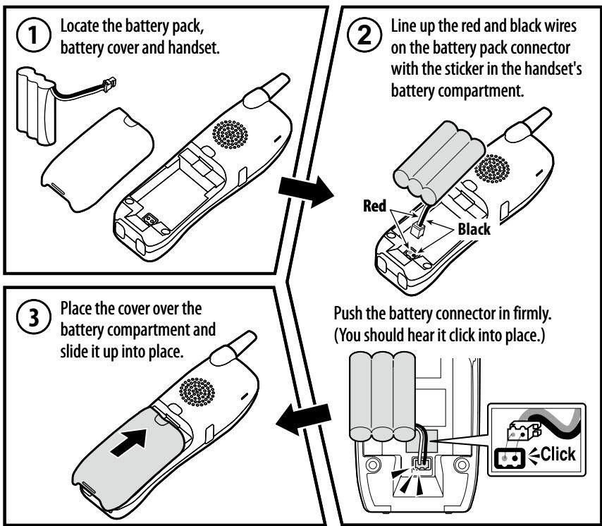 UNIDEN EXAI8580 - 1-2. Plug in the Battery - 1