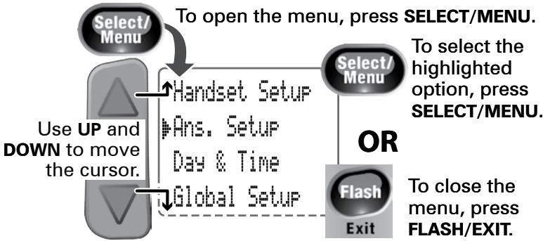 UNIDEN EZAI2997 - Using the Menu - 1