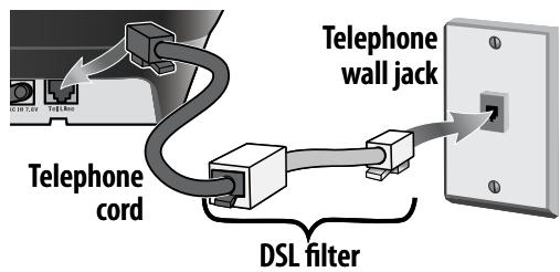 UNIDEN EZAI2997 - Installing a telephone line filter or DSL filter - 1