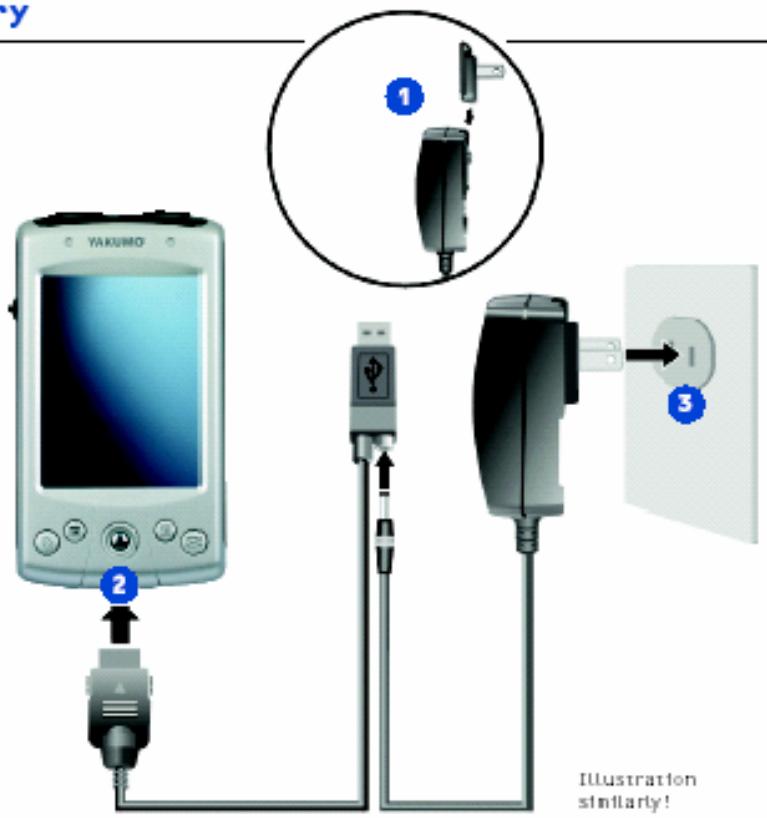 YAKUMO ALPHAX GPS - Charging the battery - 1