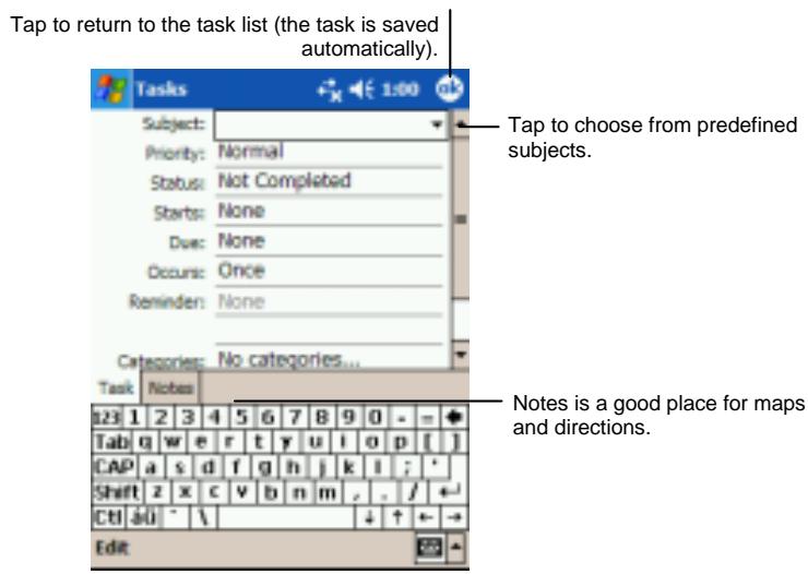 YAKUMO ALPHAX GPS - In Task, tap New. - 1