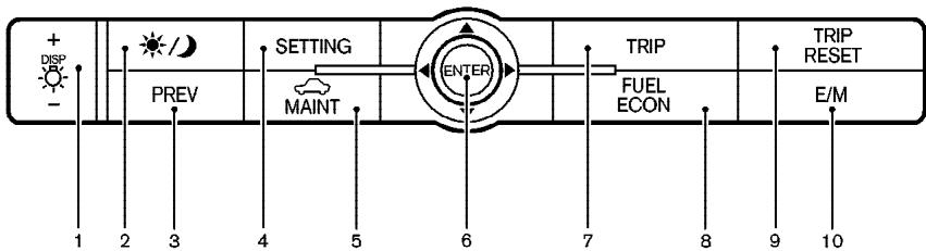 INFINITI FX35 - Touches du panneau de commande — sans système de navigation - 1