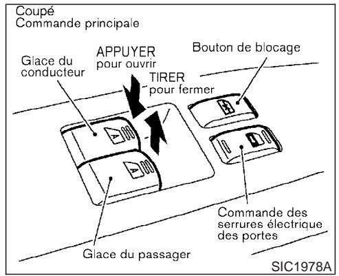 INFINITI G35 - Commande principale de lève-glaces électriques (côté conducteur) - 1