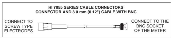 HANNA INSTRUMENTS PH 211 - EXTENSION CABLE FOR SCREW-TYPE ELECTRODES (SCREW TO BNC ADAPTER) - 1