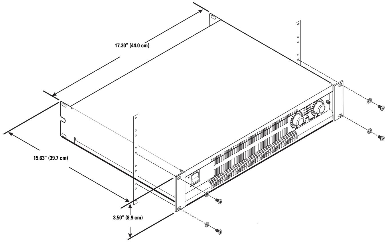 QSC AUDIO PL340 - Rack Mounting and Dimensions - 1