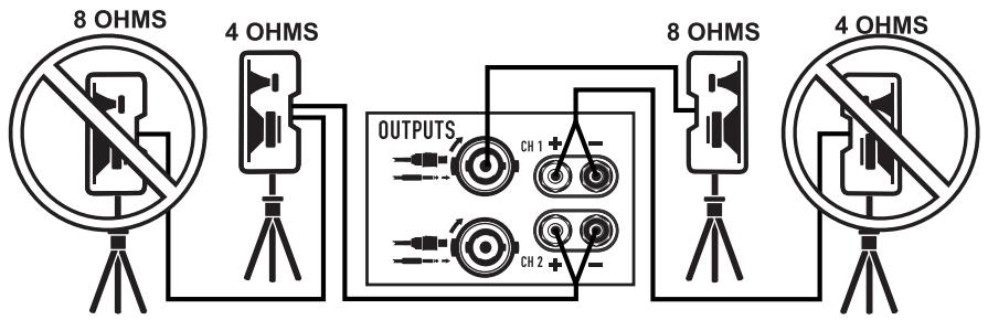 QSC AUDIO GX - Branchements de plusieurs haut-parleurs - 4