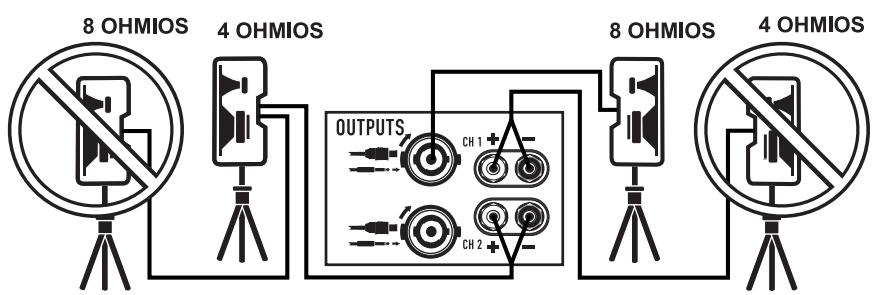 QSC AUDIO GX - CONEXION A VARIOS ALTAVOCES - 4