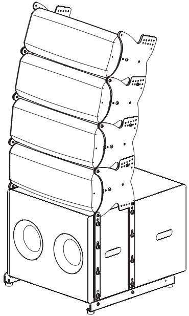 QSC AUDIO WL2082-I - Attaching WL2082-i enclosures beneath WL115-sw enclosures - 4
