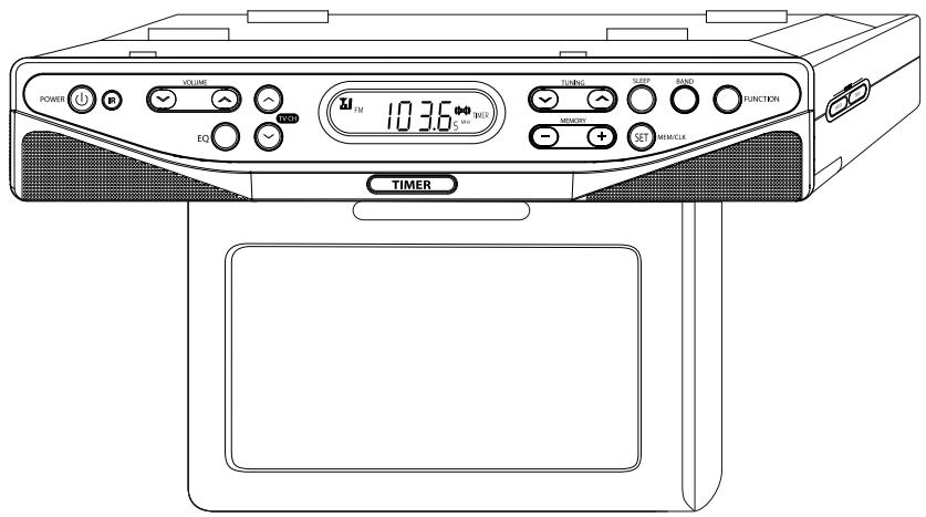 CURTIS KCR2610 - UNDERCOUNTER LCD TV CLOCK RADIO - 1