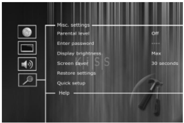 KISS DP-500 - Miscellaneous Settings - 1