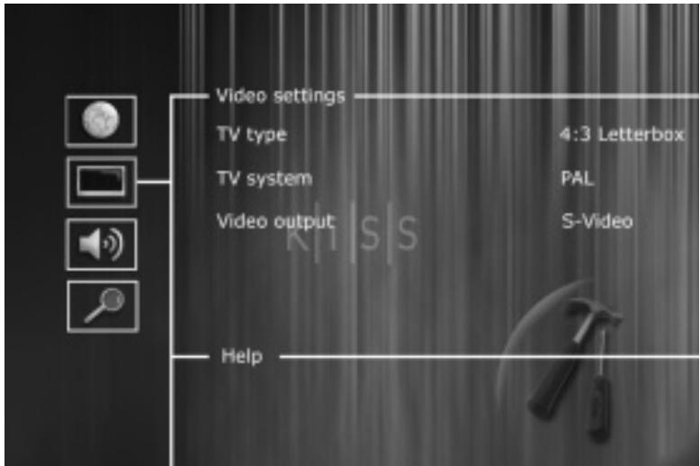 KISS DP-500 - Video settings - 1